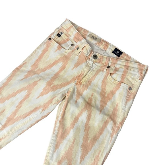 Adriano Goldschmied The Stilt Cigarette Leg Jeans Orange/White Chevron Size 26R - Picture 3 of 14